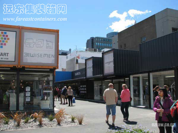 新西兰基督城Cashel Mall,住人集装箱活动房屋,二手集装箱货柜