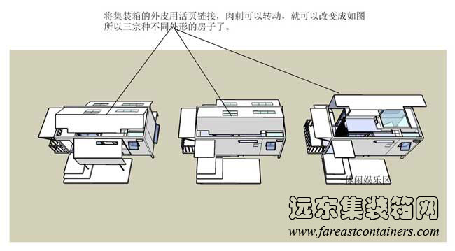 带天窗的变形小屋,集装箱活动房,二手集装箱货柜,住人集装箱房屋