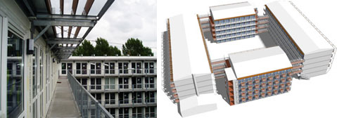 采用回字形外廊布局的荷兰迪门学生宿舍,集装箱房屋,集装箱建筑,集装箱住宅,集装箱活动房,住人集装箱