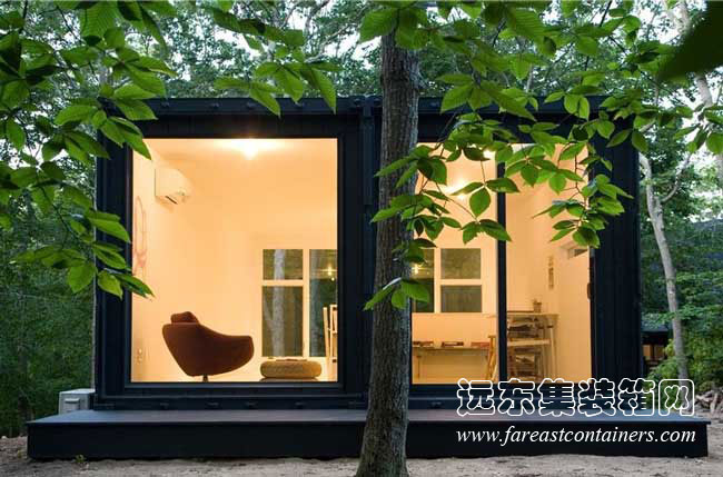 由 Maziar Behrooz Architecture 设计的美国阿默甘西特（Amagansett）集装箱工作室,集装箱房屋,集装箱建筑,集装箱住宅,集装箱活动房,住人集装箱