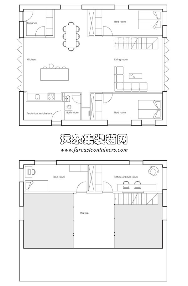 WFH house的平面设计图,集装箱住宅,集装箱建筑,集装箱房屋,集装箱活动房,住人集装箱