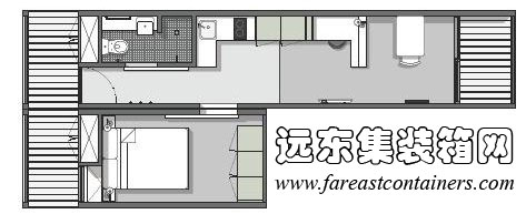 20英尺集装箱+40英尺集装箱拼接构成面积扩展,集装箱房屋,集装箱活动房,住人集装箱,集装箱住宅,集装箱建筑