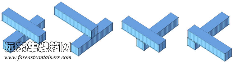 上下箱体十字交错放置演变的组合方式,集装箱房屋,集装箱活动房,住人集装箱,集装箱住宅,集装箱建筑
