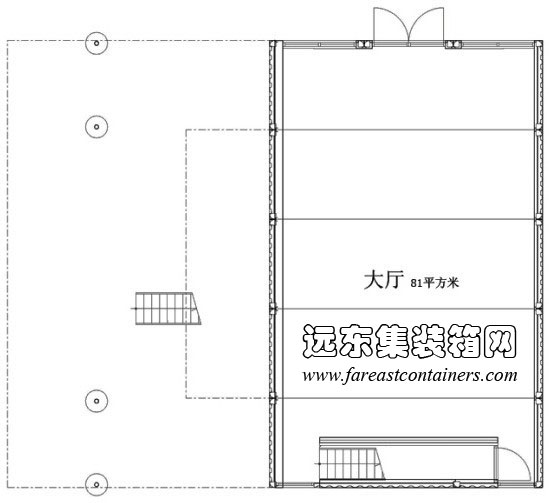 GAD 当代艺术馆一层平面图,集装箱房屋,集装箱活动房,住人集装箱,集装箱住宅,集装箱建筑