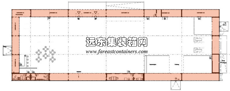 德国汉堡邮轮中心首层平面图,集装箱房屋,集装箱活动房,住人集装箱,集装箱住宅,集装箱建筑