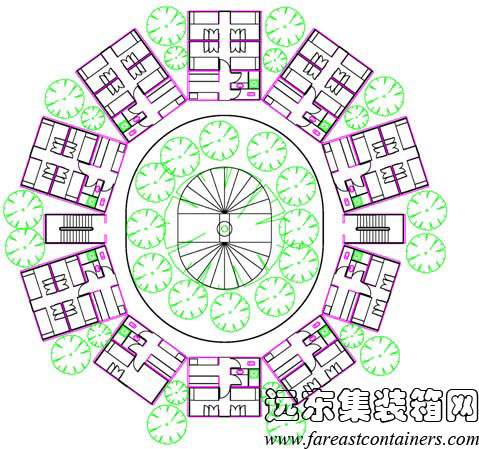 万科建筑研究中心集装箱宿舍标准层平面,集装箱房屋,集装箱活动房,住人集装箱,集装箱住宅,集装箱建筑