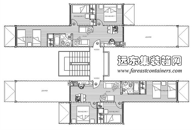 Proyecto 集装箱住宅平面设计图,集装箱房屋,集装箱活动房,住人集装箱,集装箱建筑