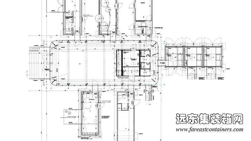 HUB 01 集装箱学生宿舍Terminal的平面设计图,集装箱房屋,集装箱建筑,集装箱住宅