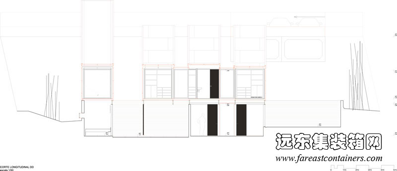 casa oruga 集装箱住宅横向立面图,集装箱房屋,集装箱建筑