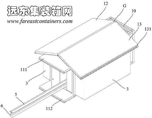 构建过程中集装箱房屋呈现的不同结构示意图