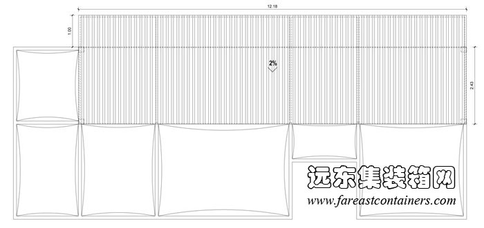 集装箱别墅顶部俯视图