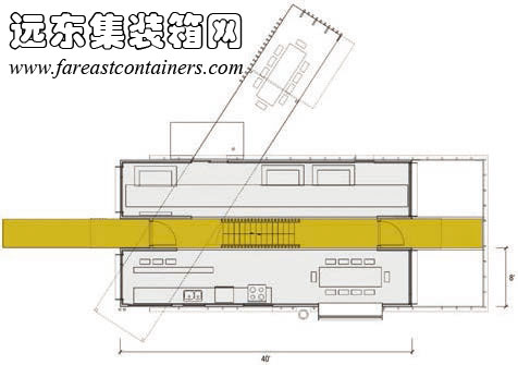 Du Chemin Brochu 集装箱住宅一层平面图