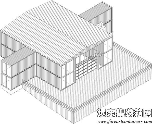 12号集装箱住宅轴测图