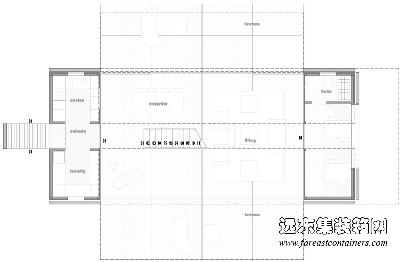 Infiniski Manifesto House 集装箱别墅一层平面图