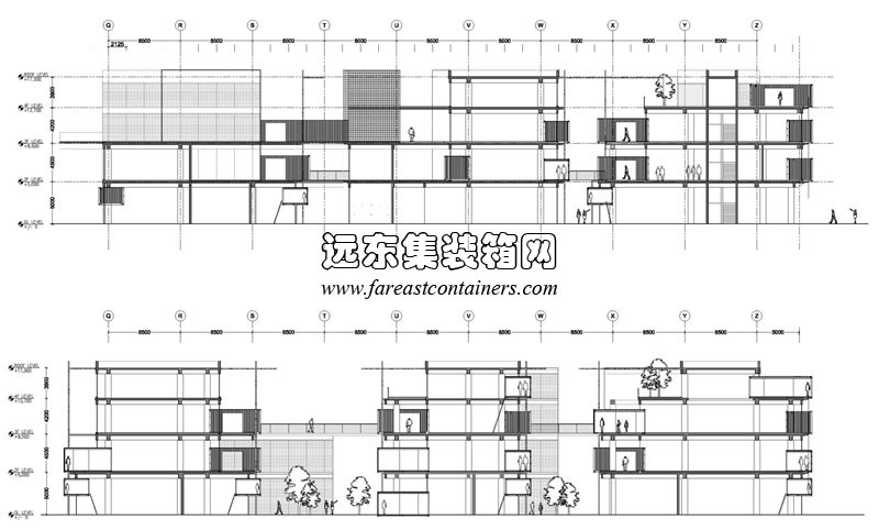 SANLITUN SOUTH 三里屯南区集装箱建筑剖面图