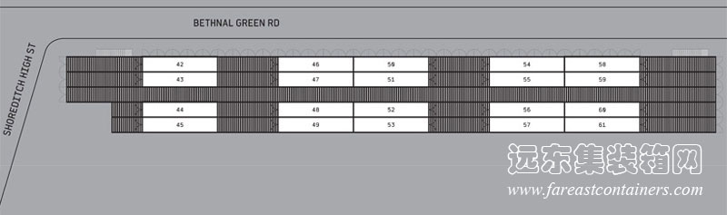 BOXPARK shoreditch 盒子公园集装箱购物中心二层布置图